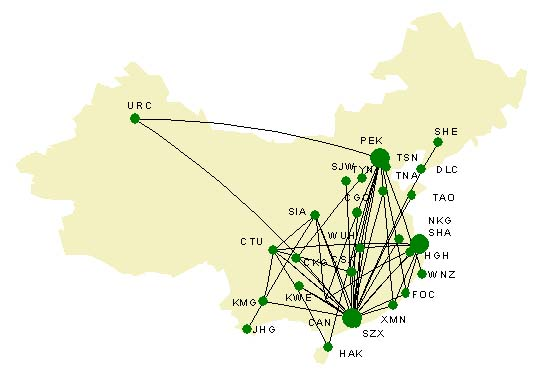 中国民航航线网络发展研究